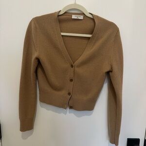 Babaton Camel V-Neck Cardigan